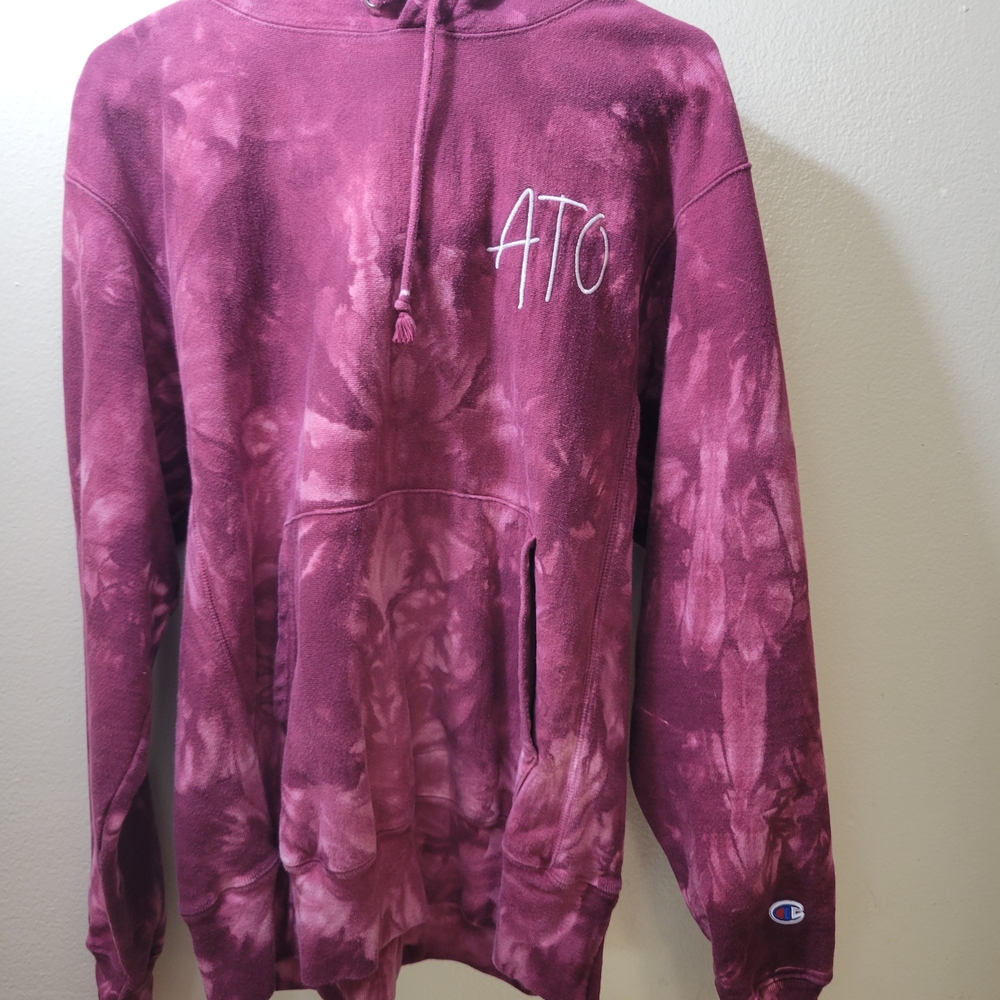 Champion Maroon Tie-Dye Men's Hoodie